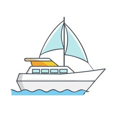 yacht vector icon, vehicles vector illustration - simple illustration of yacht perfect for logos, and vehicles-themed designs.