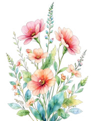 Fototapeta premium Botanical watercolor flower element 