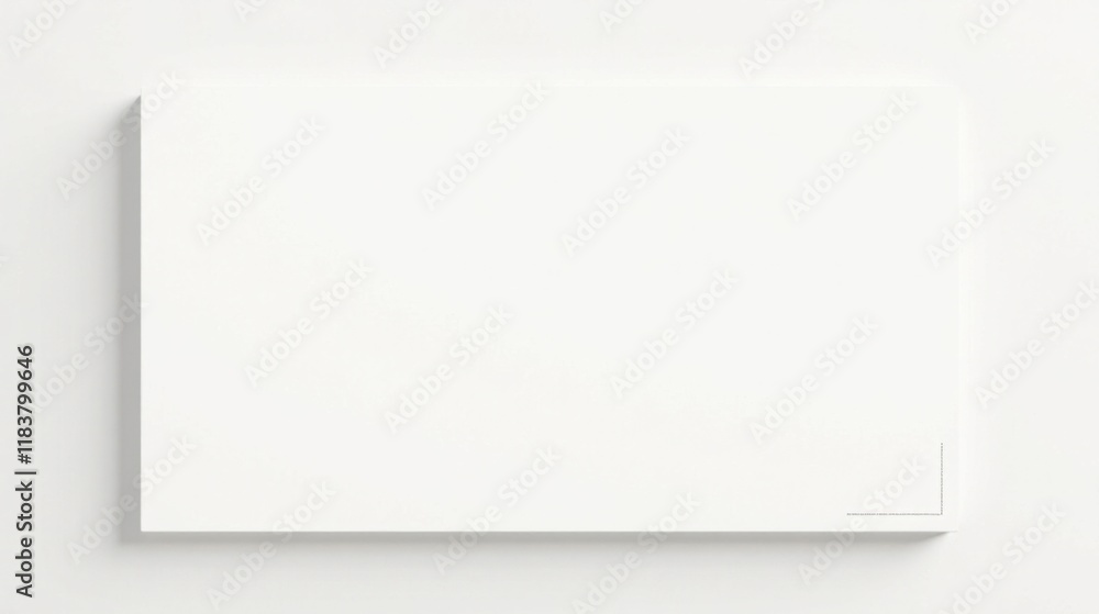 Aufkleber Blank Rectangular Paper Mockup on White Background for Design Presentations