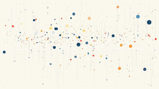 A scatter plot chart analyzing stock correlations, with data points spread across a grid, emphasizing relationships between different stocks.