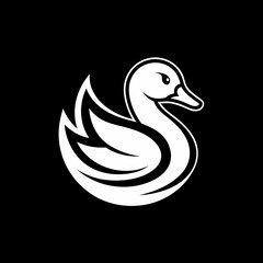 silhouette of a swan