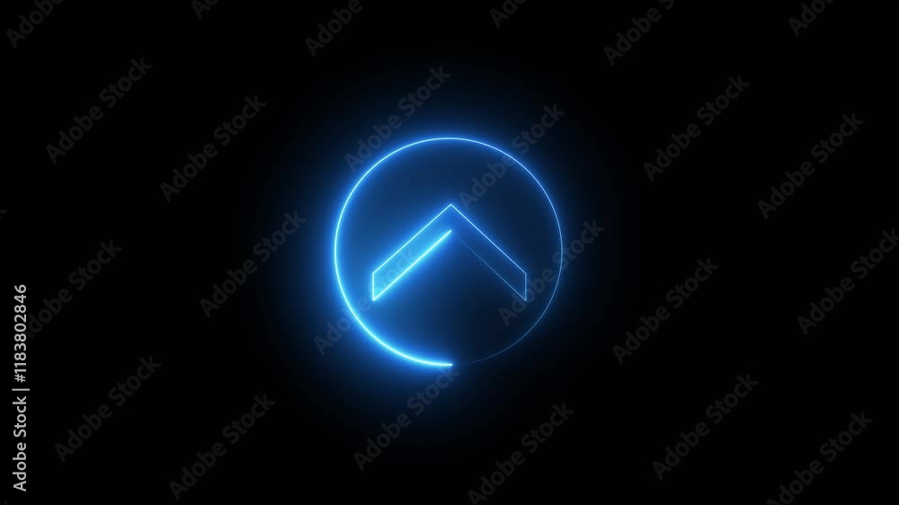 Poster directional sign arrow icon animation ,neon arrow loading animation arrow-shaped neon sign neon arro
