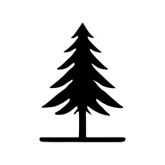 Simple pine tree silhouette icon silhouette vector illustration design on white background.