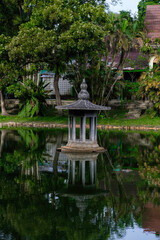 Fototapeta premium Beautiful landscape view of Alam Mayang Park in the afternoon, Pekanbaru, Indonesia.