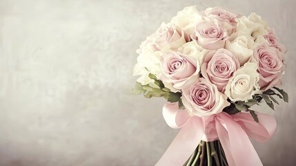 Stunning Pink and White Rose Bouquet - A Romantic Floral Arrangement
