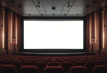 Fototapeta premium Empty Modern Movie Theater Screen and Seats