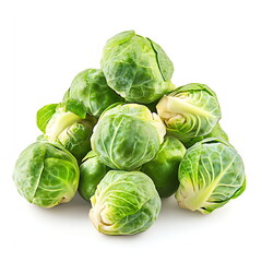 Fototapeta premium Pile of Brussels sprouts isolated on a white background