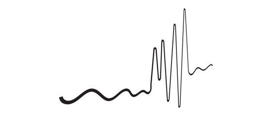 one line sound waves icon isolated on white and black background. Sound waves vector icon . vector illustration.