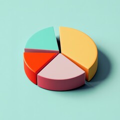 Obraz premium These prompts combine finance with the visual appeal of D pie charts, creating dynamic and modern representations of financial data.
