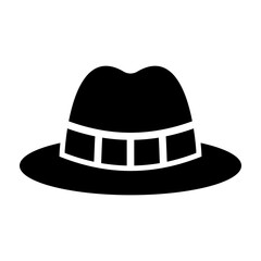 Fedora Hat Glyph Icon Design