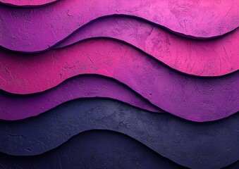 Obraz premium Abstract waves in shades of pink and purple create a textured, layered design.
