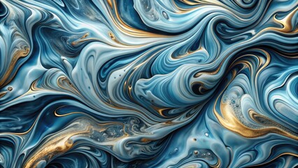 Swirling gray-blue marble, abstract and elegant, boasts a deep depth of field and fluid texture.