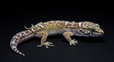 Naklejka premium Leopard Gecko Reptile Shows Detailed Skin Texture