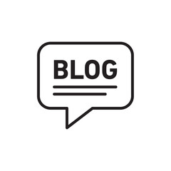 Blog icon Flat vector set outline