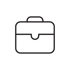 Briefcase icon Flat vector set outline