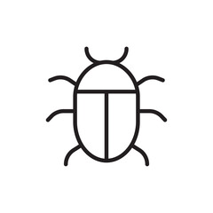 Bug icon Flat vector set outline