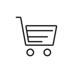 Cart icon Flat vector set outline
