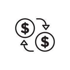 Obraz premium Cash flow icon Flat vector set outline