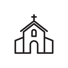 Church icon Flat vector set outline