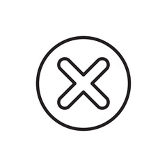 Close Icon Flat vector set outline