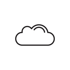 Cloud icon Flat vector set outline