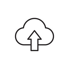 Cloud upload icon Flat vector set outline