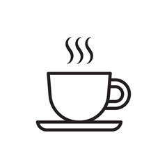 Coffee icon Flat vector set outline