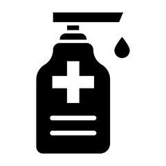 Hand Sanitizer Glyph Icon Design