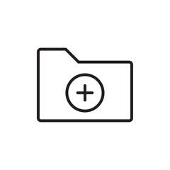 Create folder icon Flat vector set outline