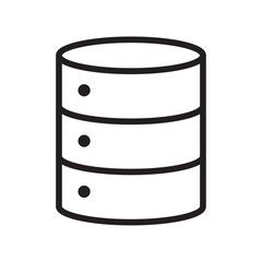 Database icon Flat vector set outline