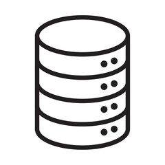 Database icon Flat vector set outline