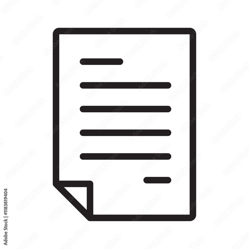 Poster document icon flat vector set outline
