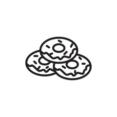Doughnut icon Flat vector set outline