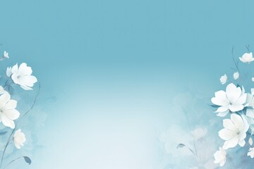 Blue background wallpaper with floral pattern