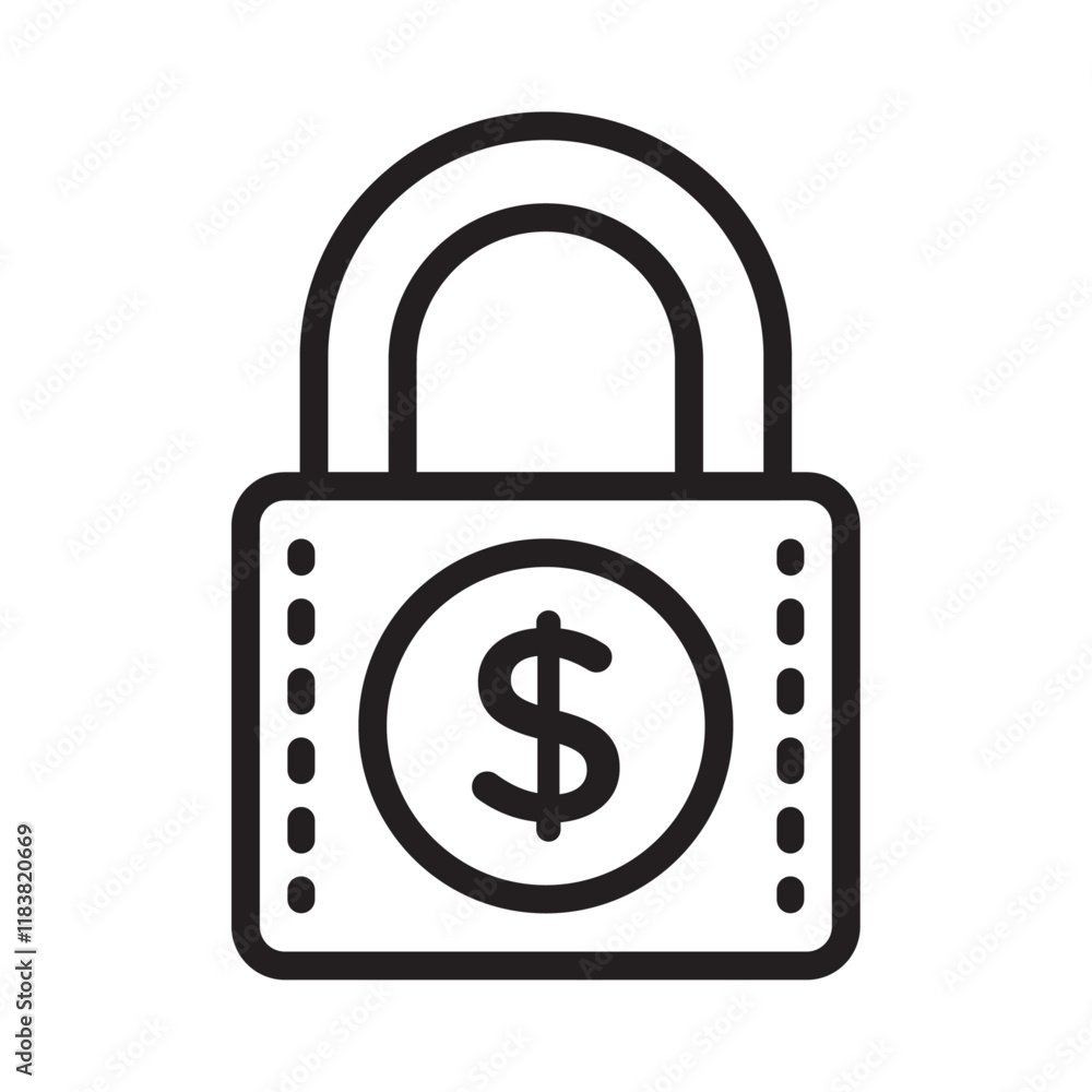 Poster fixed price icon flat vector set outline