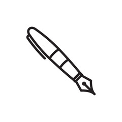 Fountain pen icon Flat vector set outline