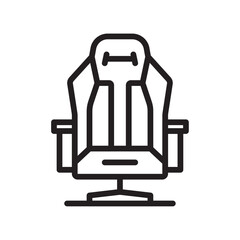 Gaming chair icon Flat vector set outline