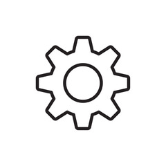 Gear icon Flat vector set outline