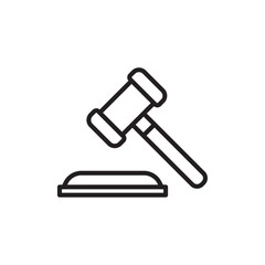 Gavel icon Flat vector set outline