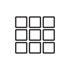 Grid view icon Flat vector set outline