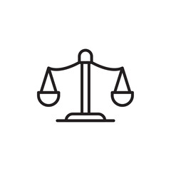 Law icon Flat vector set outline