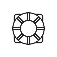 Life buoy icon Flat vector set outline