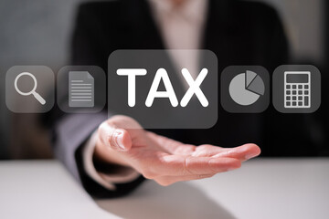 Accounting financial tax icon income money online payment service concept