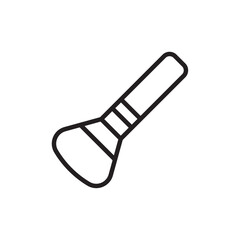 Makeup brush icon Flat vector set outline