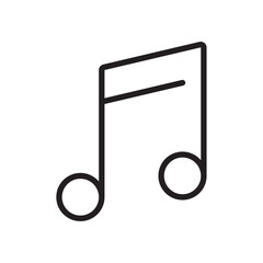 Music note icon Flat vector set outline