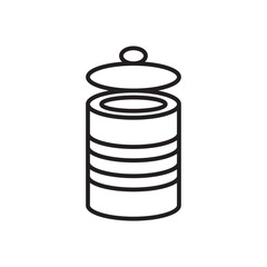 Open tin can icon Flat vector set outline