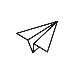 Paper plane icon Flat vector set outline