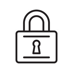 Padlock icon Flat vector set outline