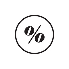 Percent icon Flat vector set outline