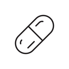 Pill Icon Flat vector set outline
